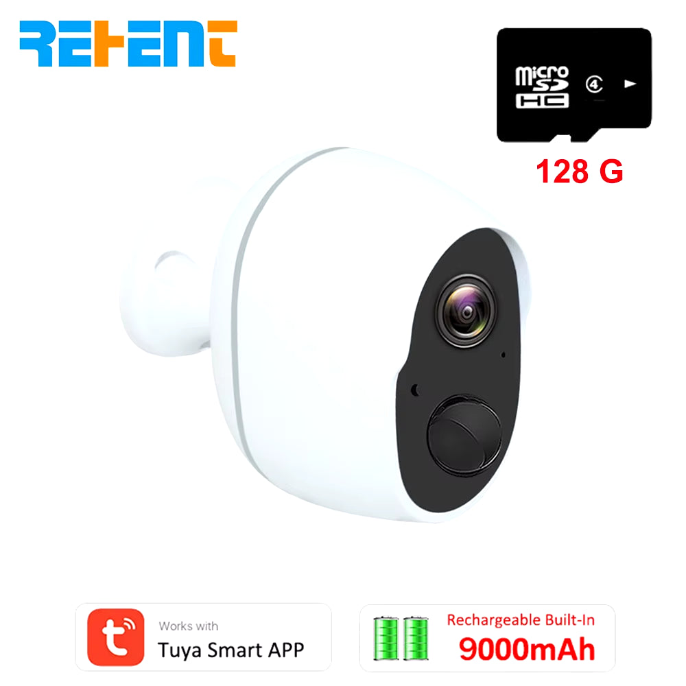 REHENT 3MP 9000Mah Battery WIFI Surveillance Camera Tuya Smart Home Outdoor Security Protection Wireless CCTV Camera Solar Panel