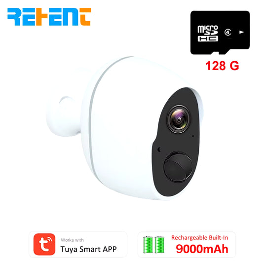 REHENT 3MP 9000Mah Battery WIFI Surveillance Camera Tuya Smart Home Outdoor Security Protection Wireless CCTV Camera Solar Panel