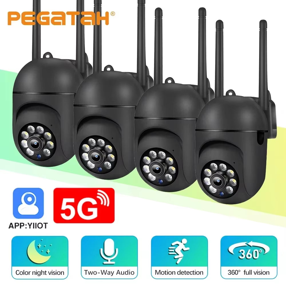 PEGATAH 5G Wifi Camera IP Camera PTZ Surveillance Camera Outdoor Security Protection Camera Two Way Audio Auto Tracking Home Cam