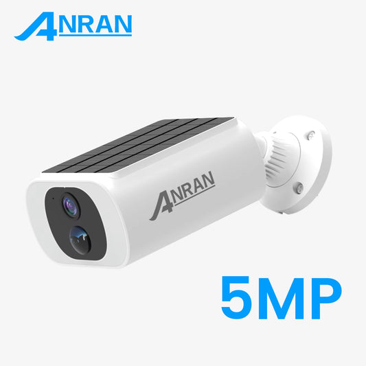 ANRAN 5MP Wireless Solar Camera Outdoor Surveillance Integrated Battery Wifi Camera Humanoid Detection Flash Alarm Night Vision