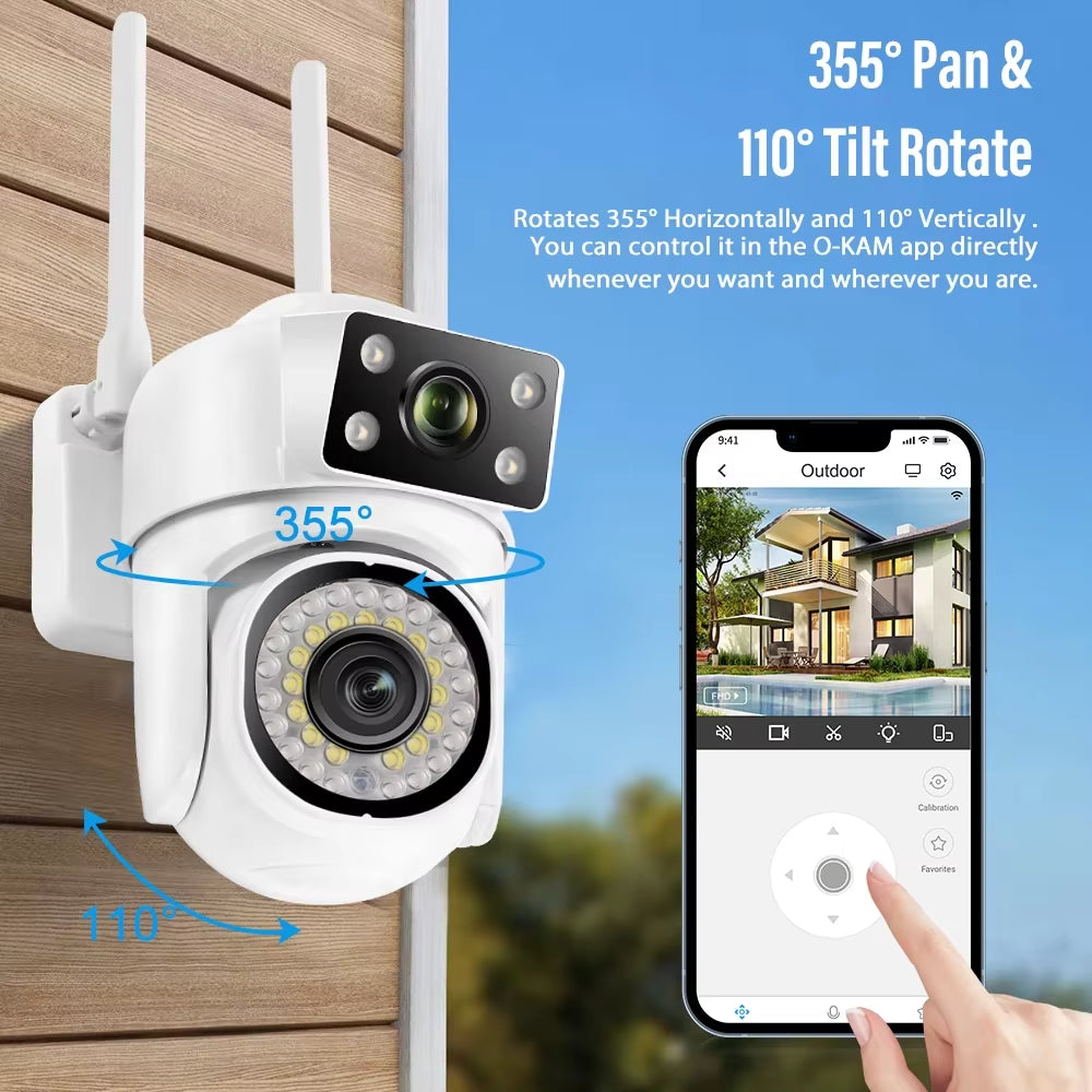 VERYHDSN 8MP PTZ Wifi Camera Dual Lens Human Detect Tracking Outdoor CCTV Security Waterproof Surveillance Cameras Night Vision