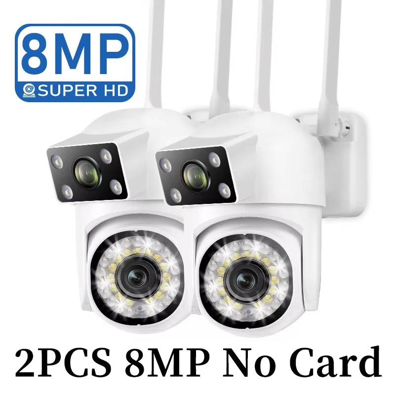 VERYHDSN 8MP PTZ Wifi Camera Dual Lens Human Detect Tracking Outdoor CCTV Security Waterproof Surveillance Cameras Night Vision