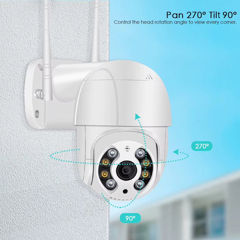 8MP 4K Wireless PTZ Camera HD 1080P Color Night Vision Wifi IP Camera Outdoor H.265 5MP Ai Auto Tracking CCTV Surveillance Cam