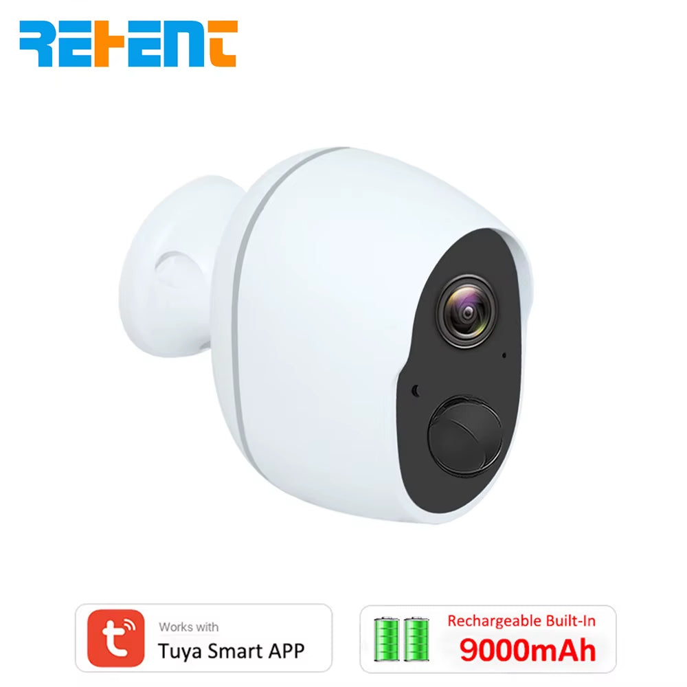 REHENT 3MP 9000Mah Battery WIFI Surveillance Camera Tuya Smart Home Outdoor Security Protection Wireless CCTV Camera Solar Panel