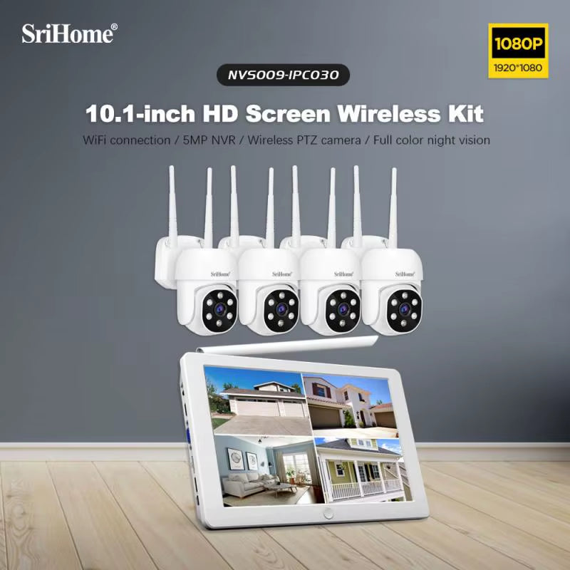 Srihome IPC030 1080P Wifi CCTV Camera Auto Tracking Onvif Rainproof Video Surveillance Mobile Remote View Security PTZ IP Cam